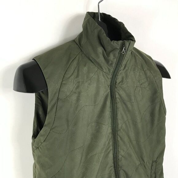 Columbia GRT Full Zip Vest Women's XS Green Floral Pockets Outdoor Winter Lined - Picture 5 of 12